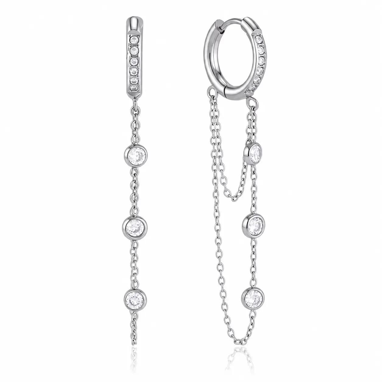 Crystal Chain Drop Earrings 