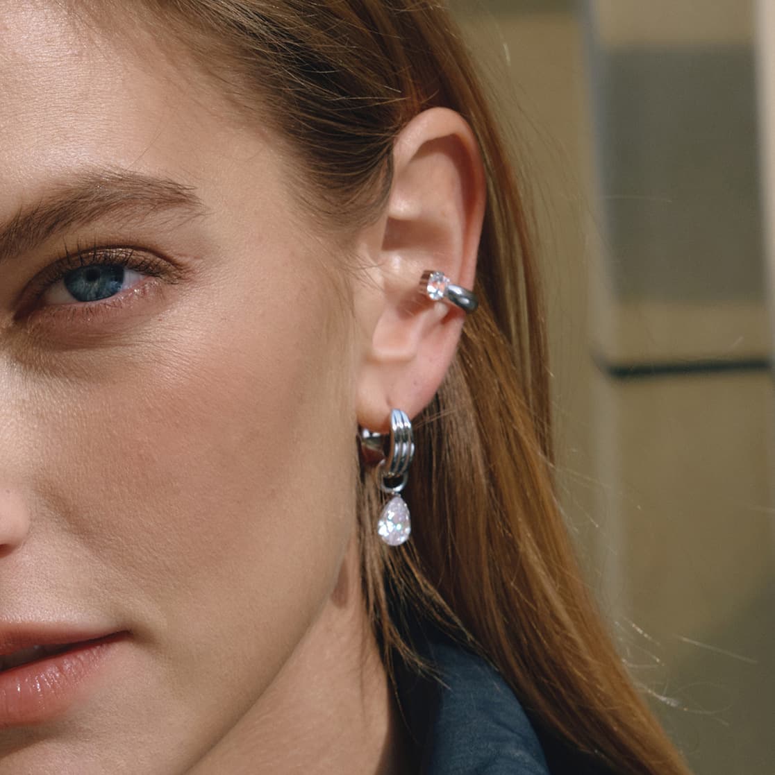 Pear Cut Crystal Drop Earrings