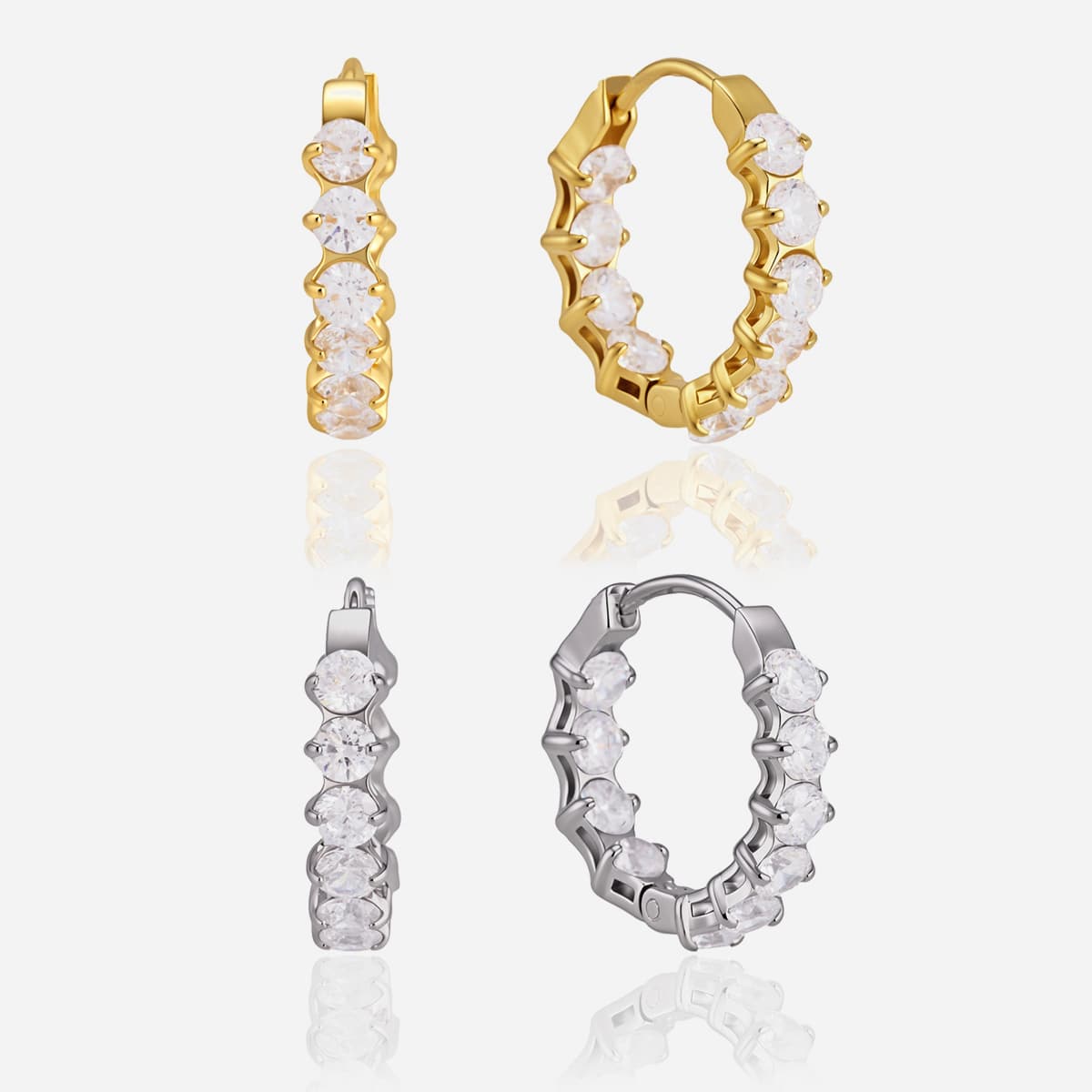 Crystal Huggie Hoops