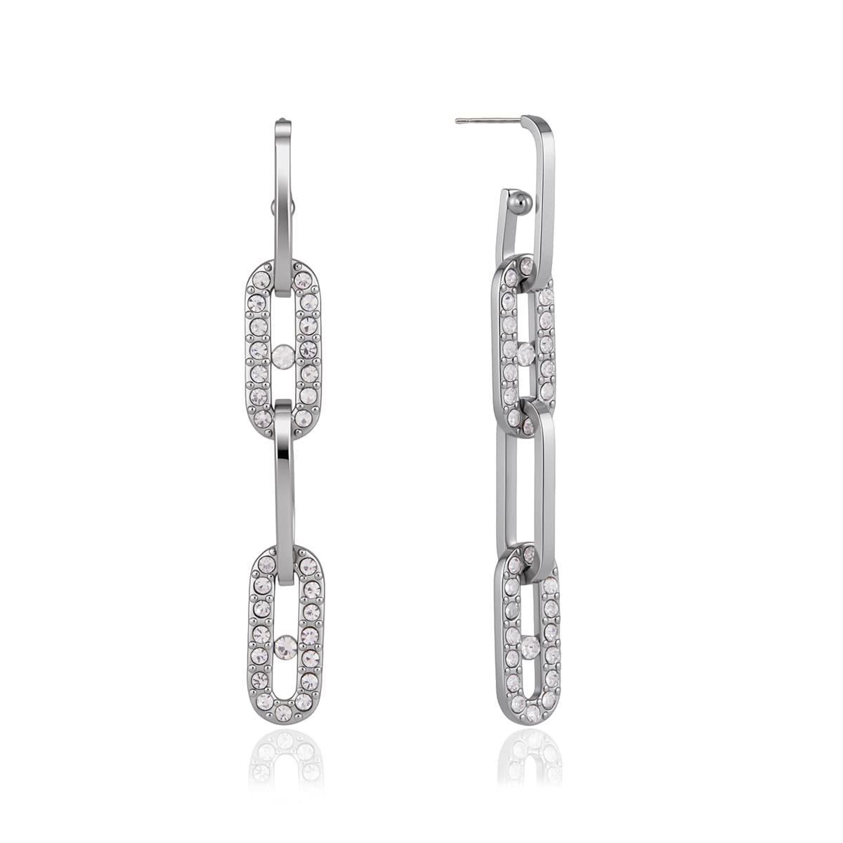 Crystal Link Drop Earrings