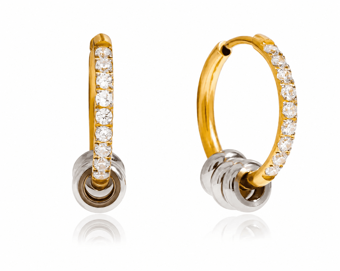 Two Toned Hoop Earrings