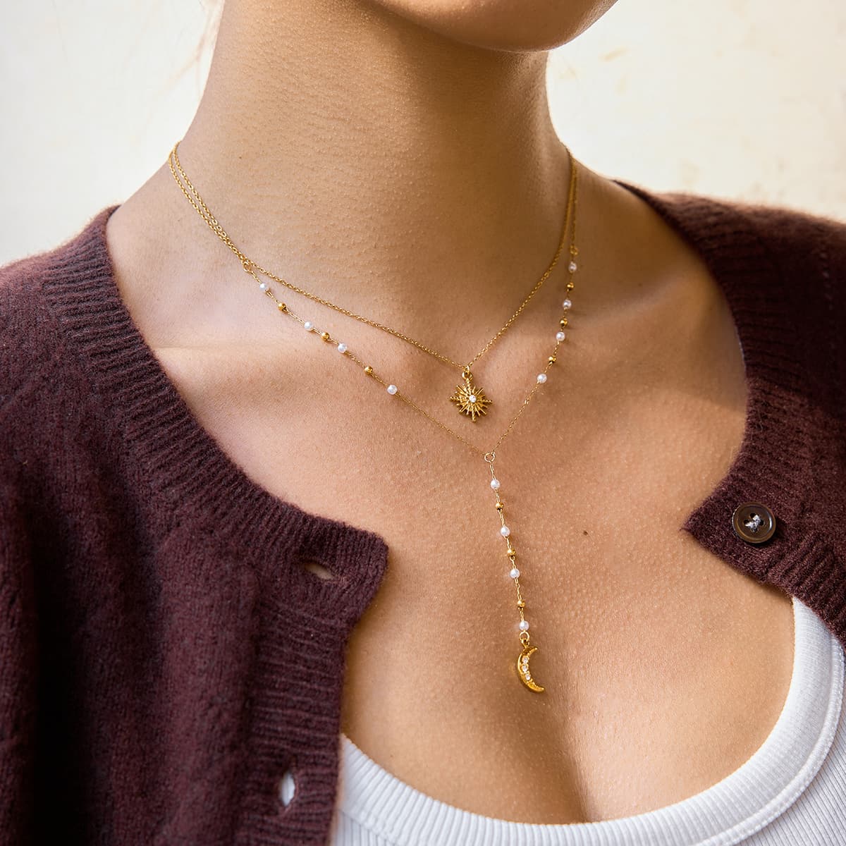 Sun & Moon Layered Necklace