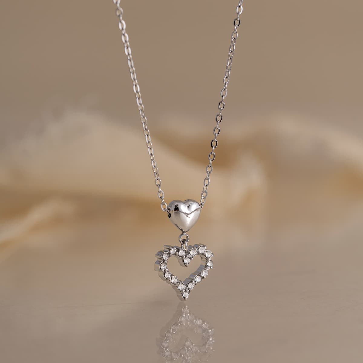 Crystal Double Heart Necklace