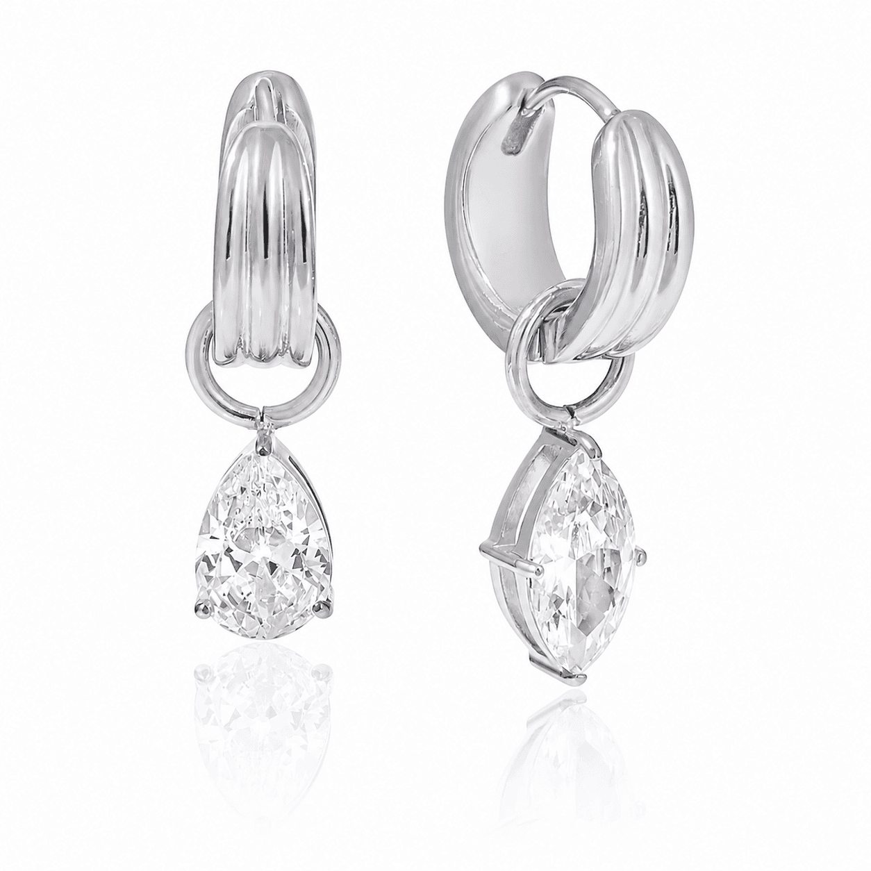 Pear Cut Crystal Drop Earrings