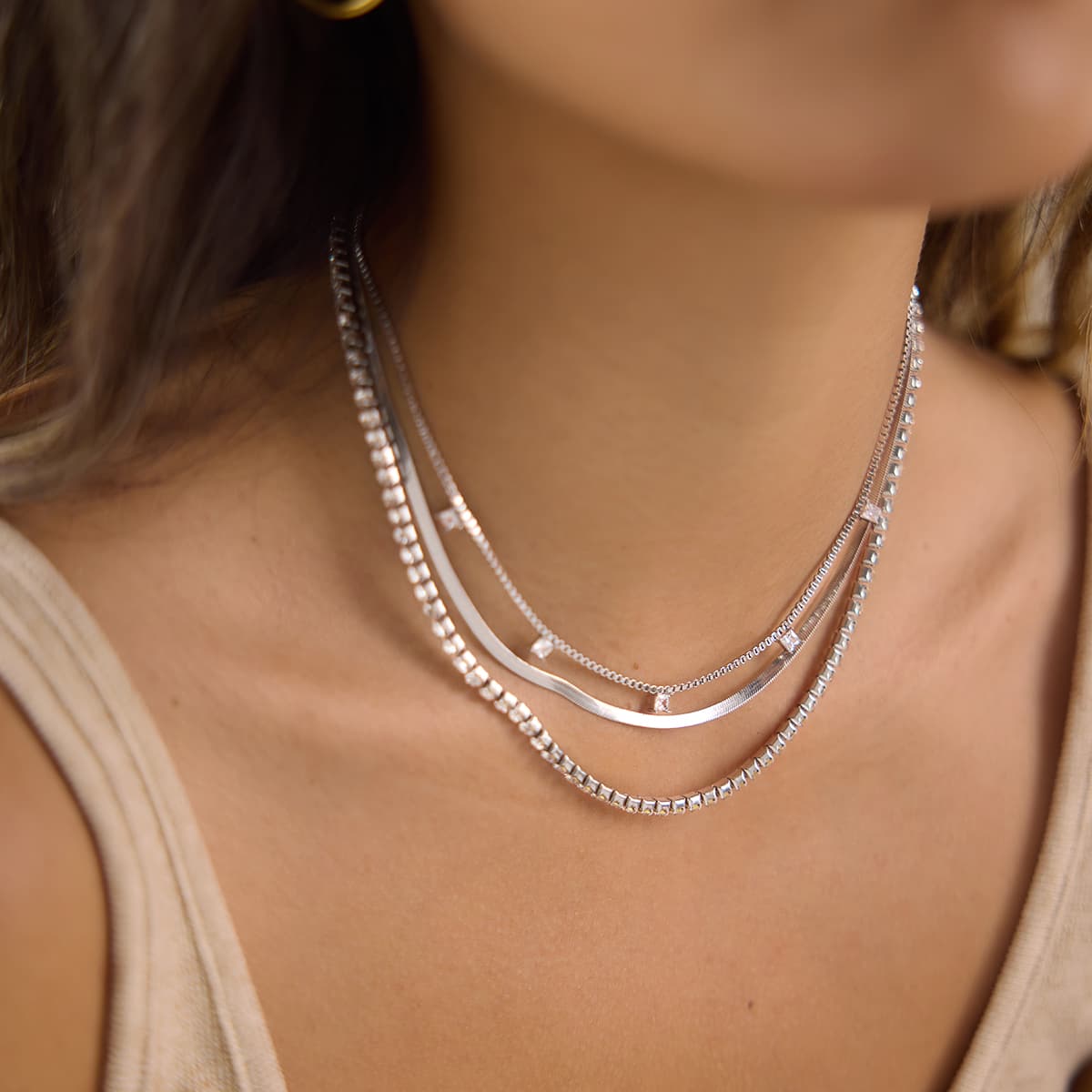 Layered Crystal Necklace
