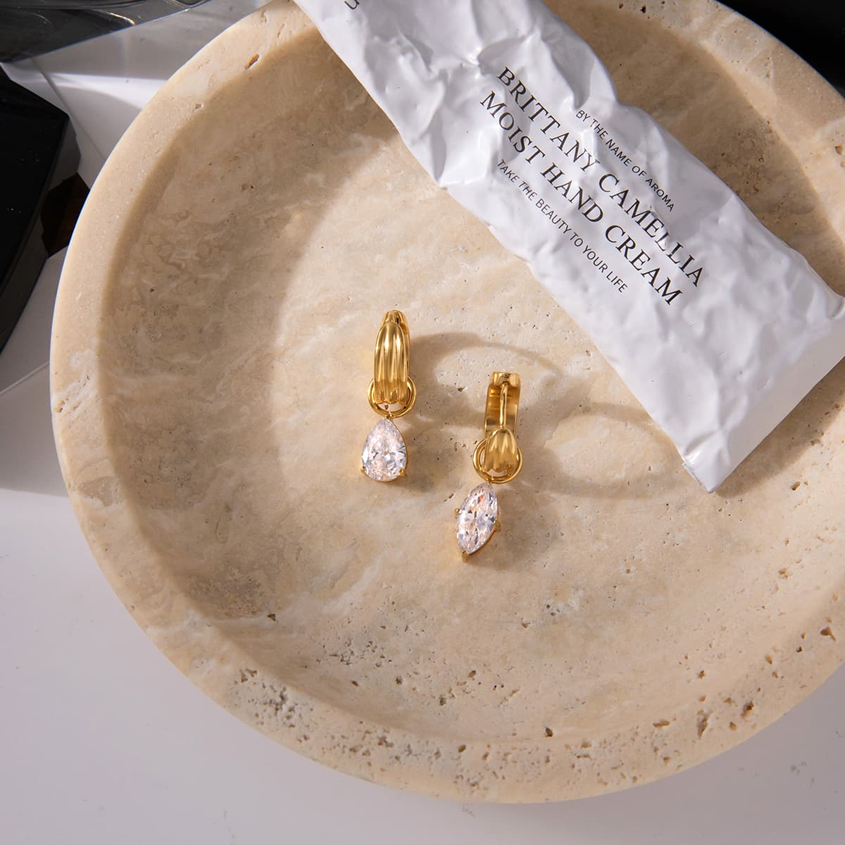 Pear Cut Crystal Drop Earrings