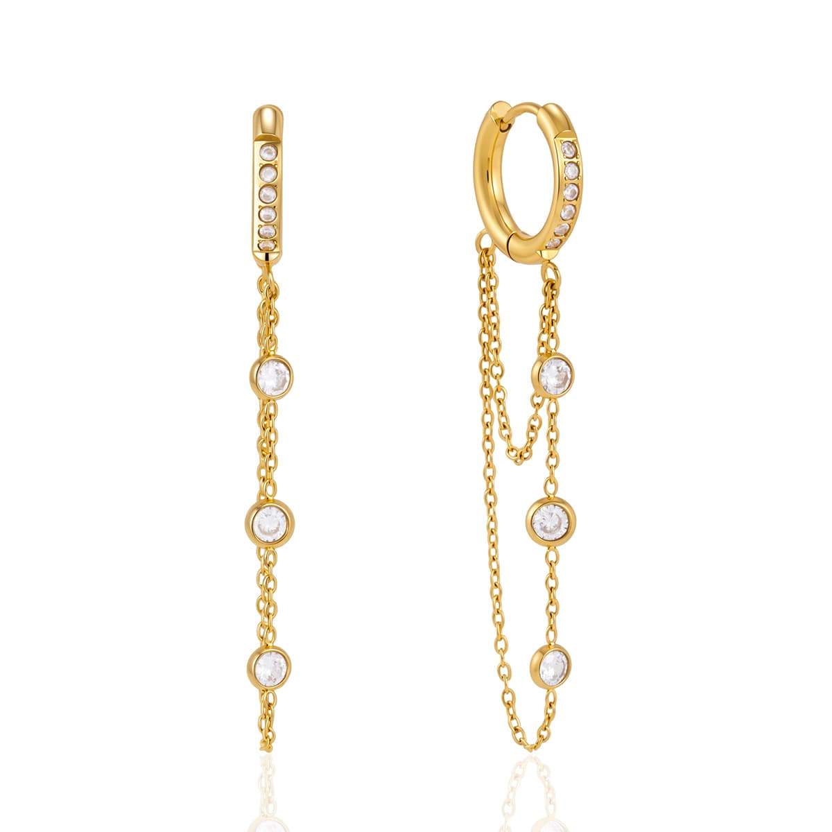 Crystal Chain Drop Earrings 
