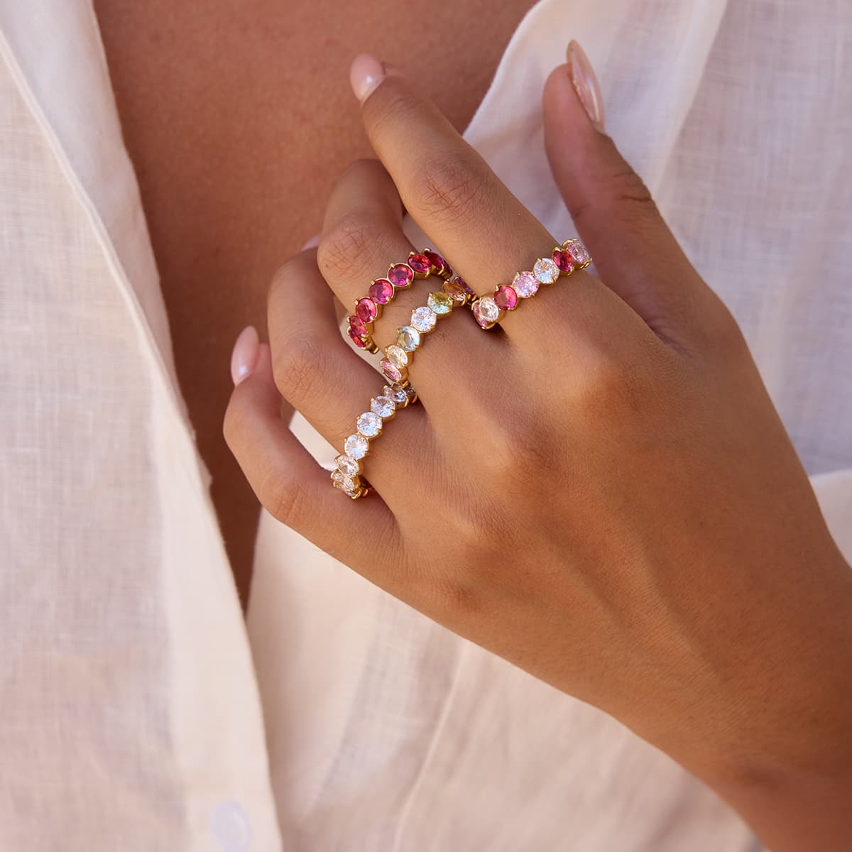 Rainbow Eternity Ring