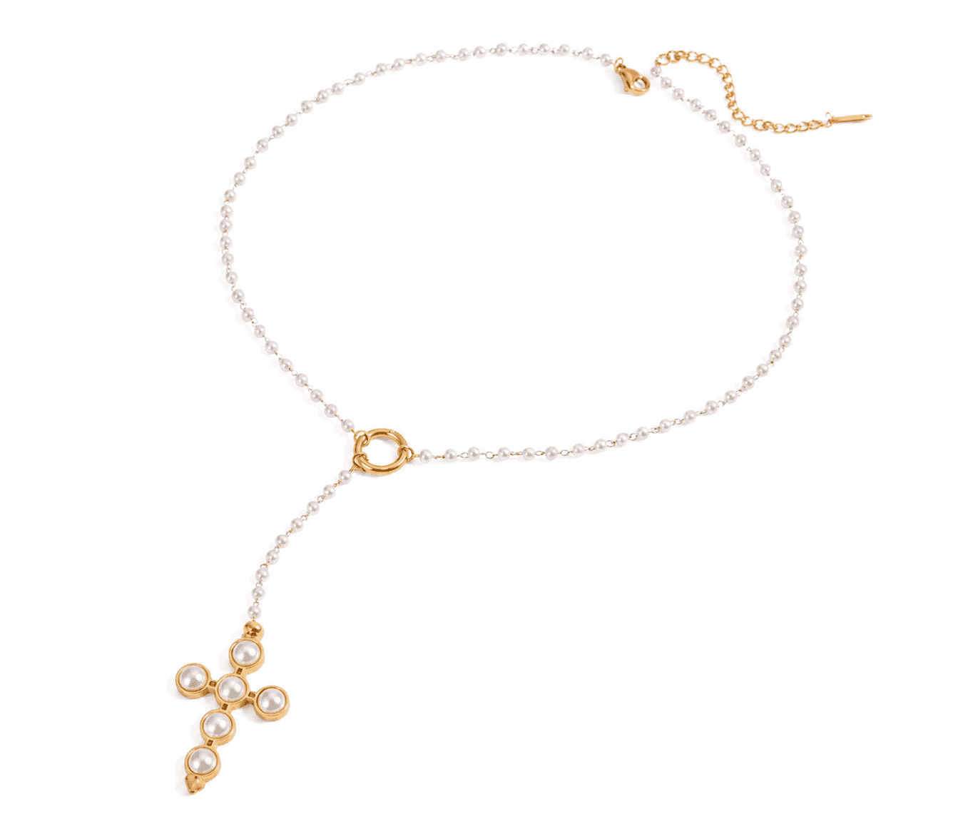 Pearl Cross Necklace 