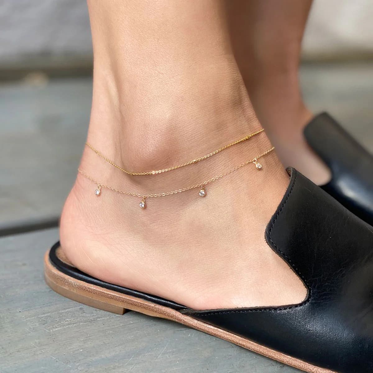 Round Stone Anklet