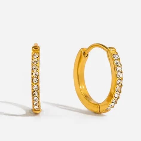 Classic Zircon Hoop Earrings