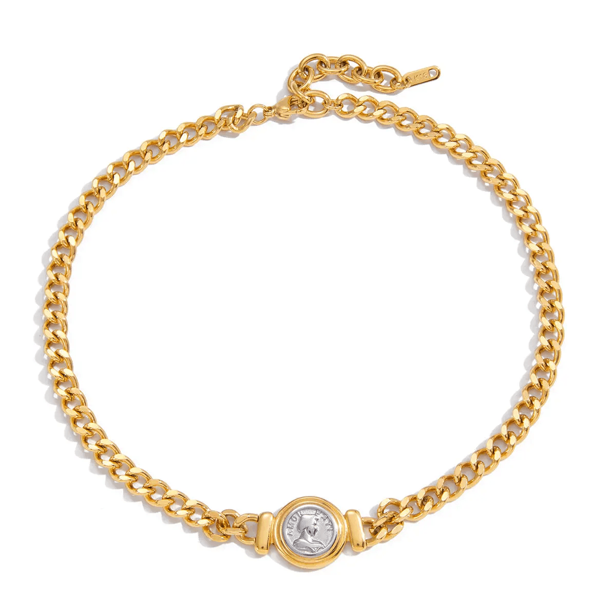 Gold Silver Coin Necklace