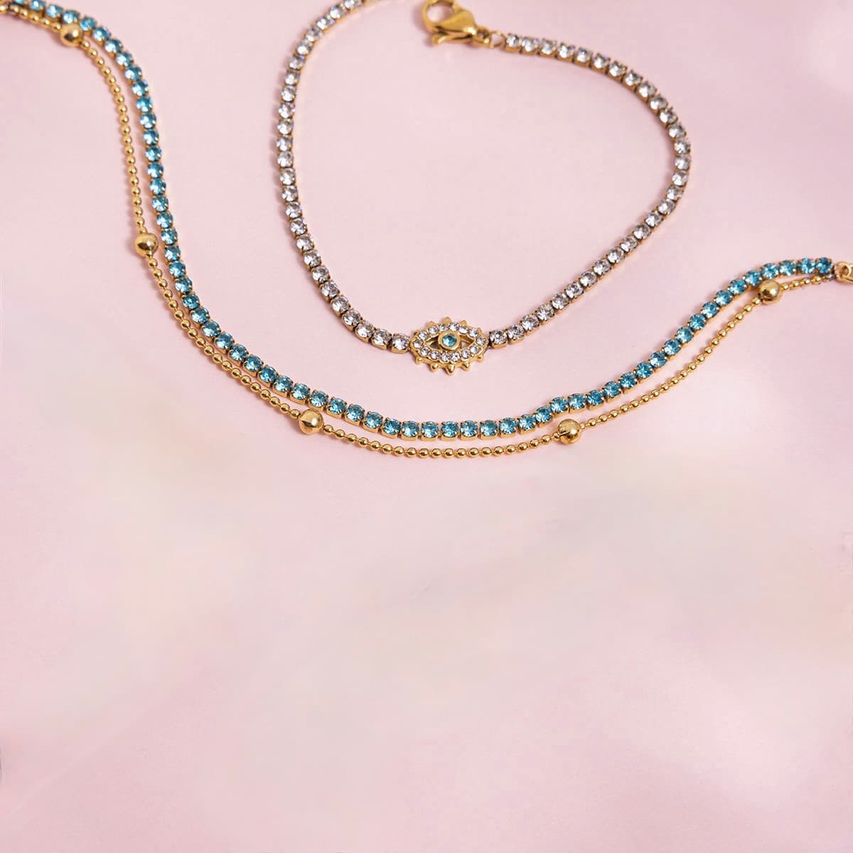 Double Layer Blue Tennis Bracelet