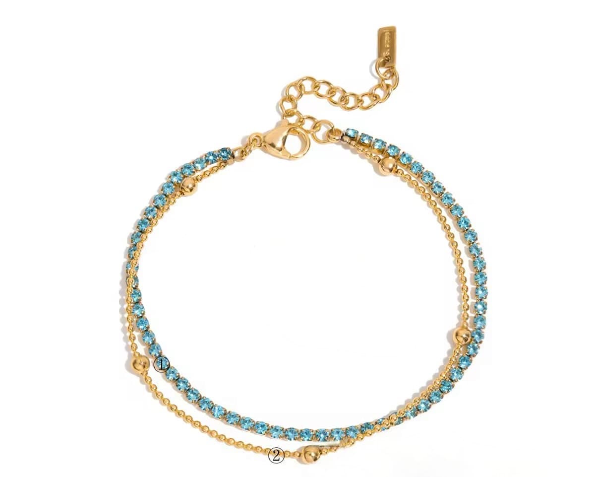 Double Layer Blue Tennis Bracelet