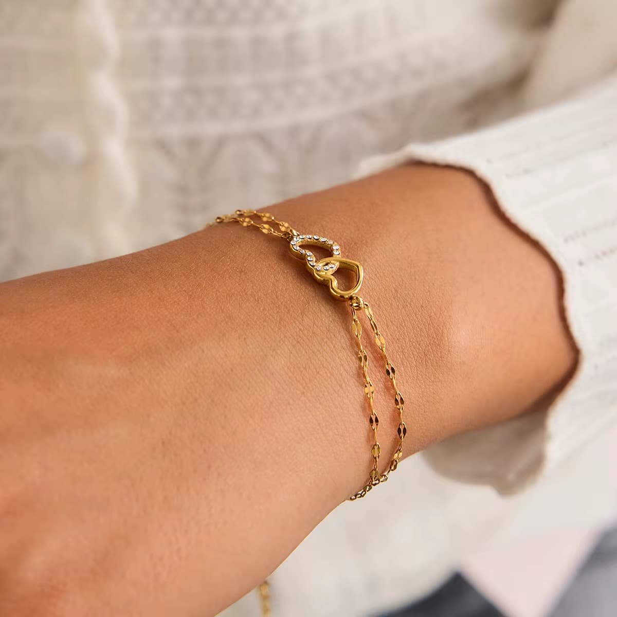 Double Heart Bracelet
