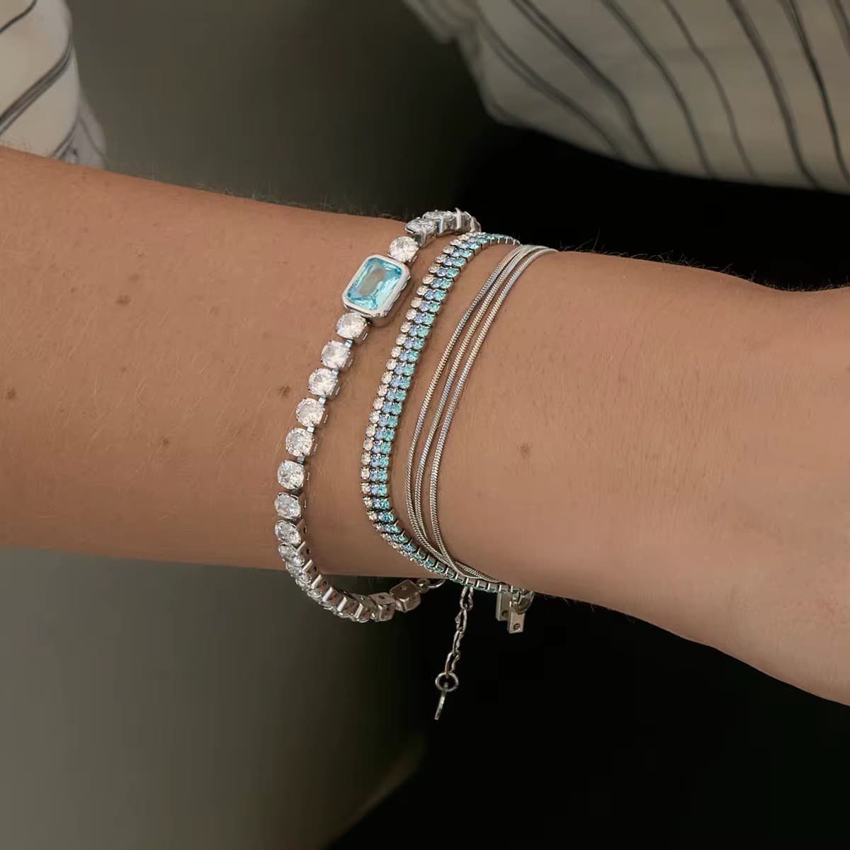 Blue Zircon Tennis Bracelet