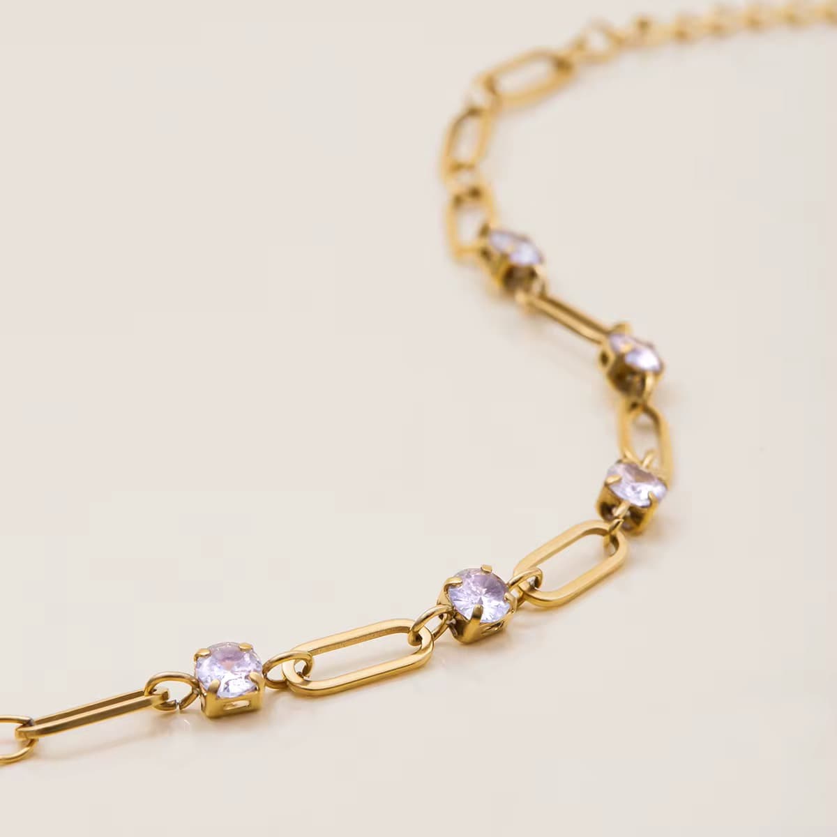Paperclip Zirconia Bracelet 