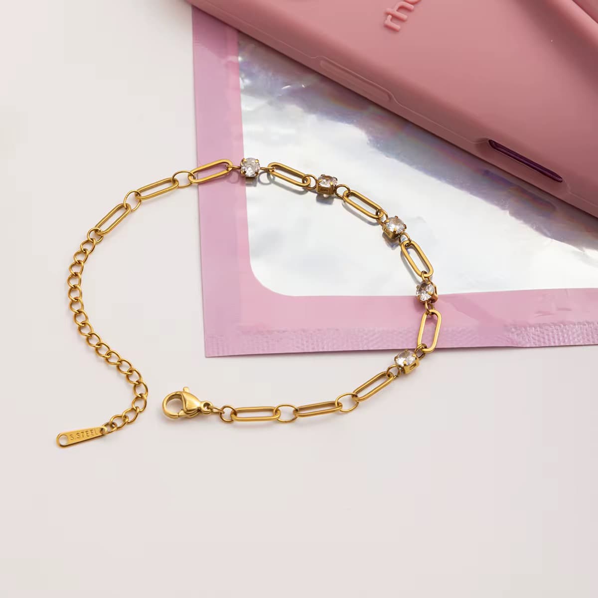 Paperclip Zirconia Bracelet 