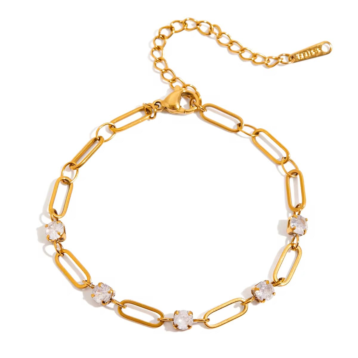 Paperclip Zirconia Bracelet 