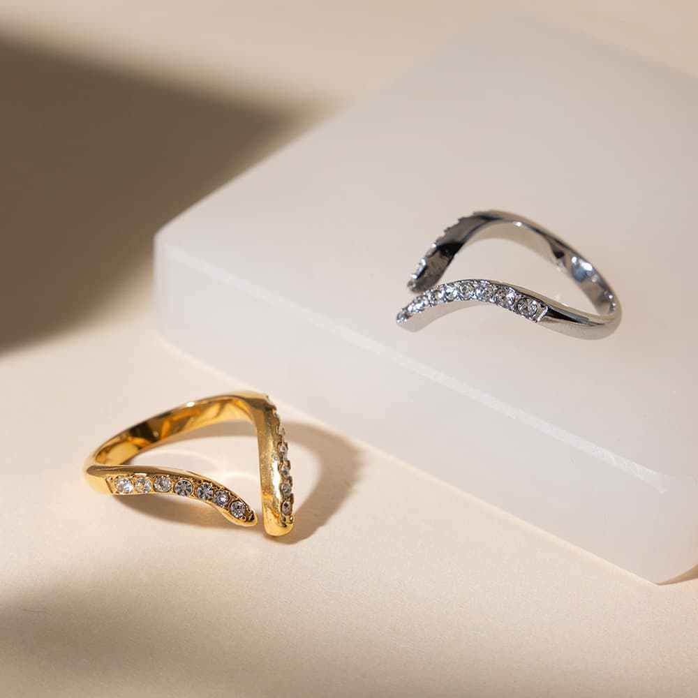 Chevron Pavé Ring 