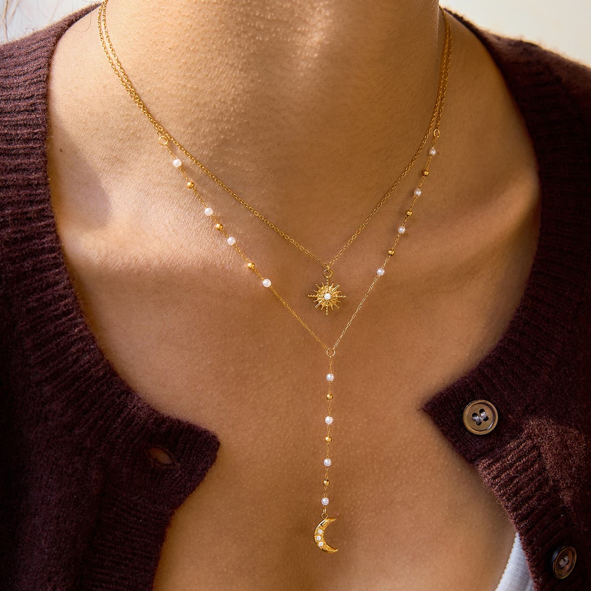Sun & Moon Layered Necklace