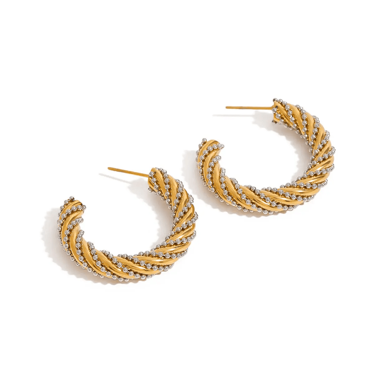 Two Tone Twisted Earrings