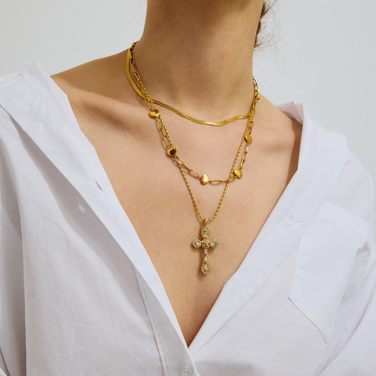Shiny Cross Necklace