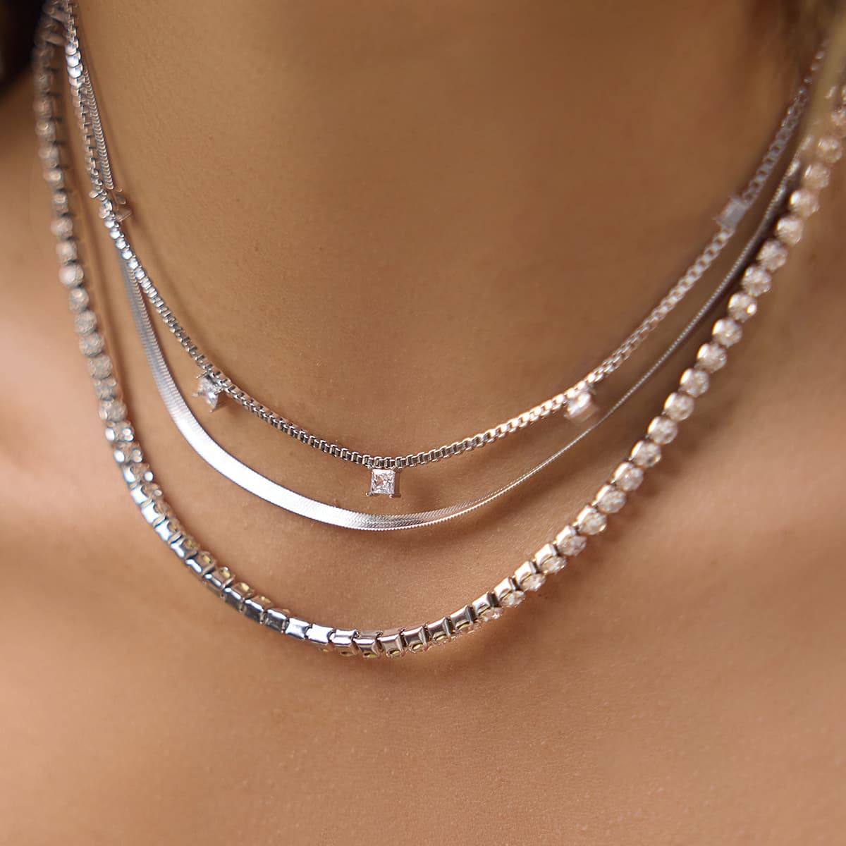 Layered Crystal Necklace