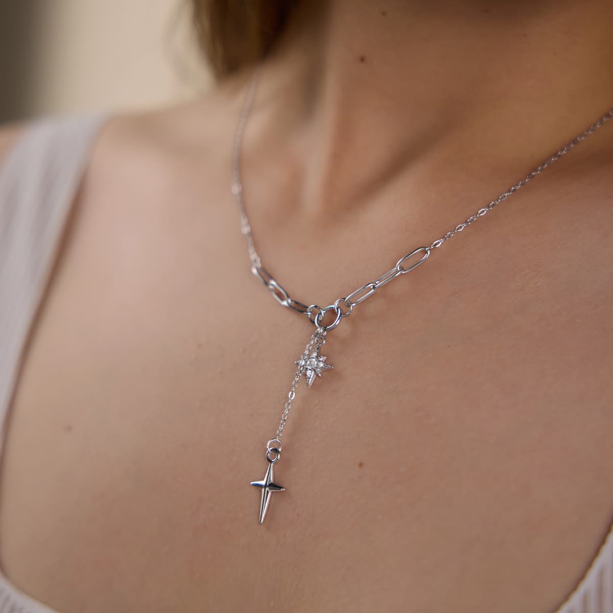 Celestial Star Drop Necklace