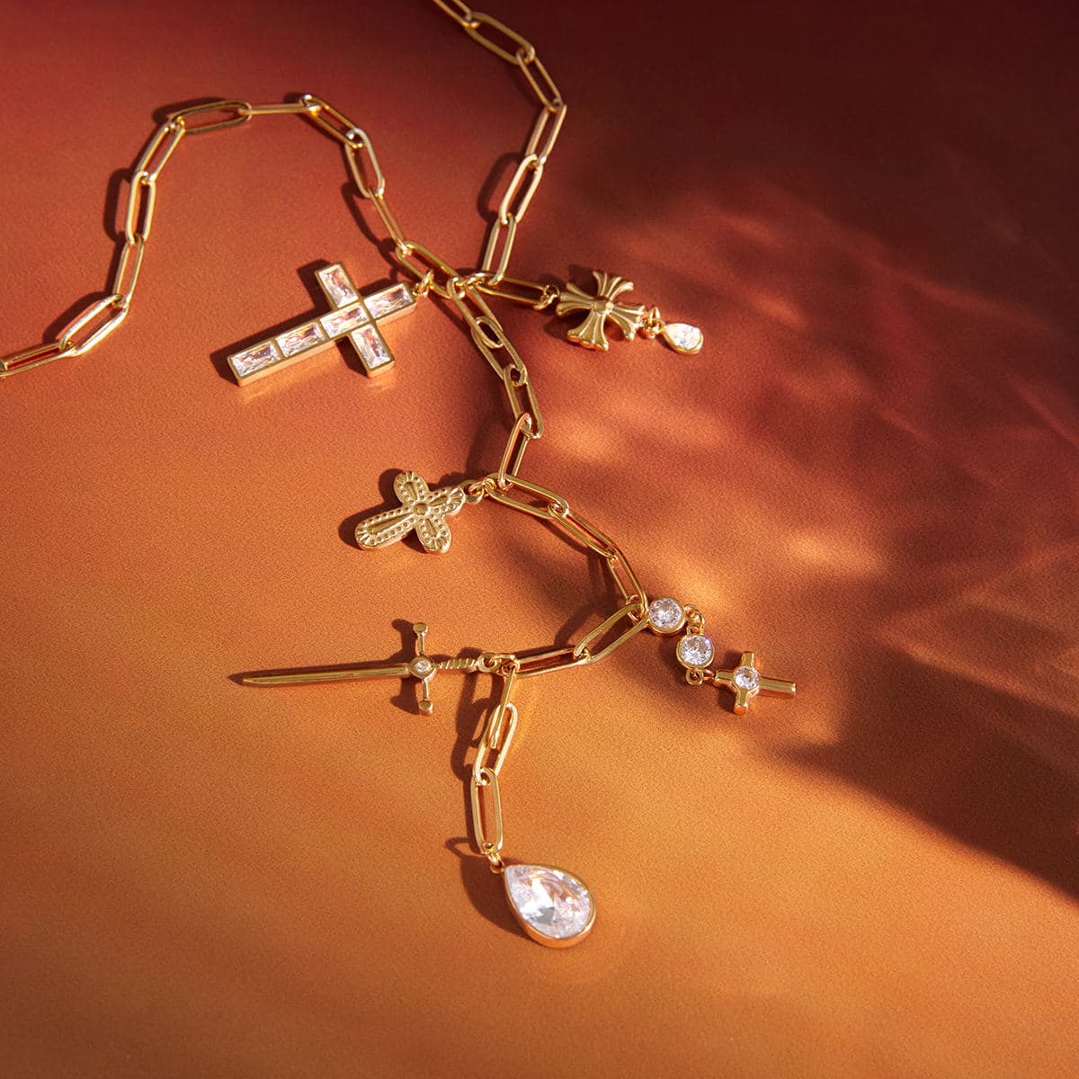 Cross Charm Y Necklace 