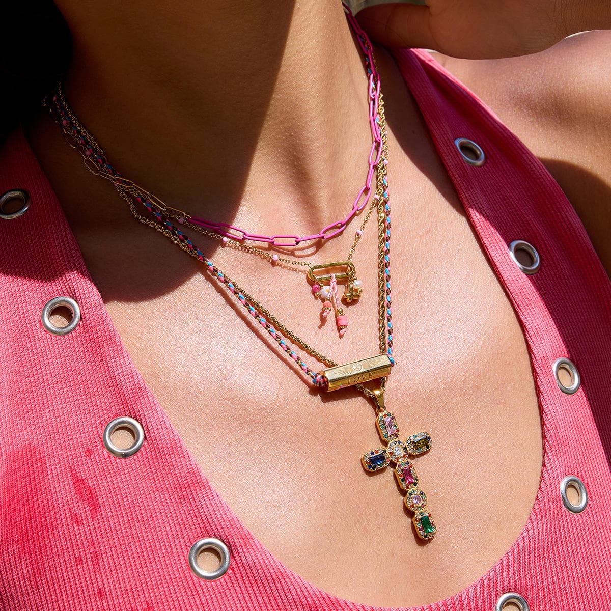  Crystal Cross Necklace