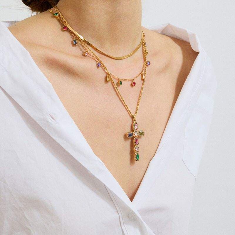  Crystal Cross Necklace