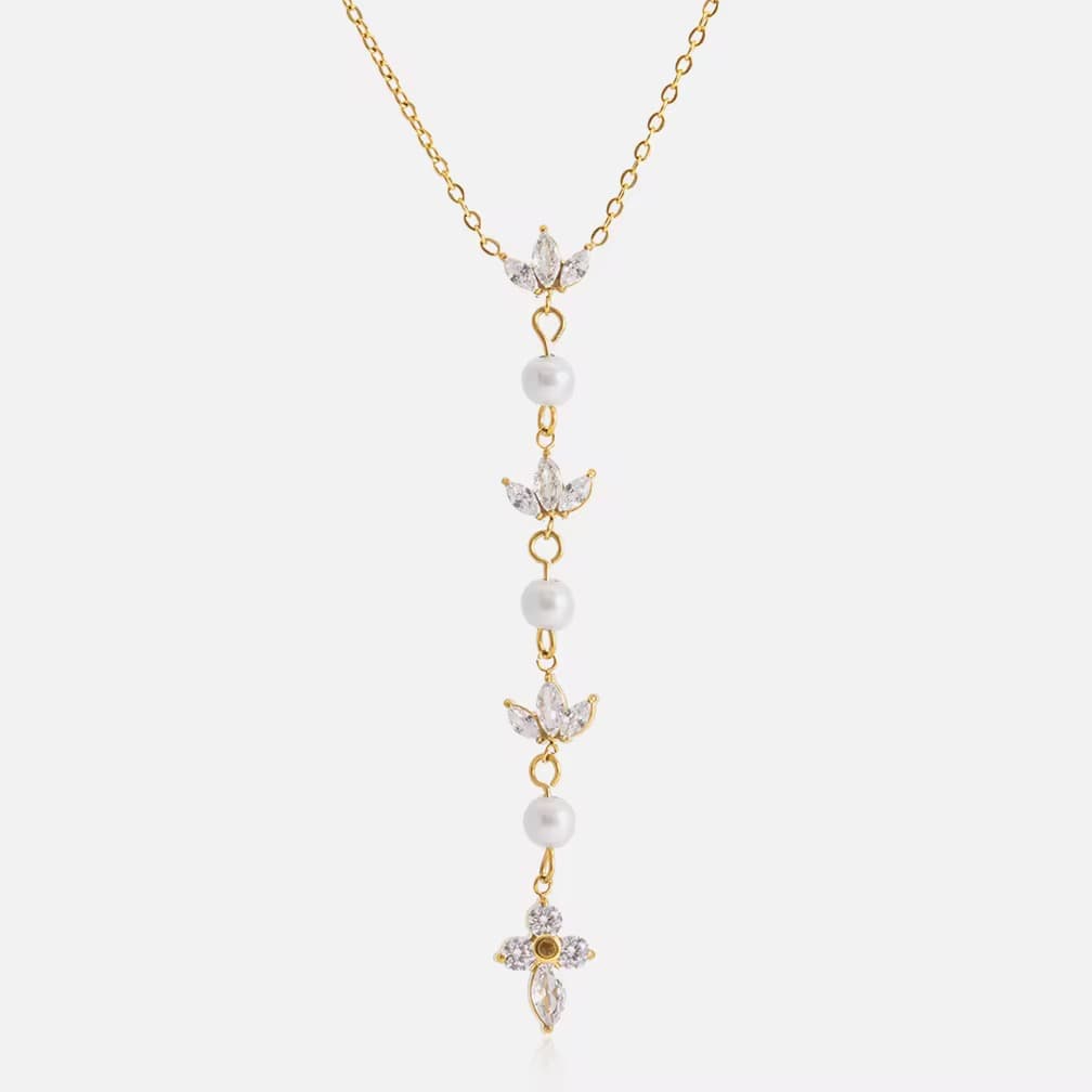 Pearl Drop Y Necklace 