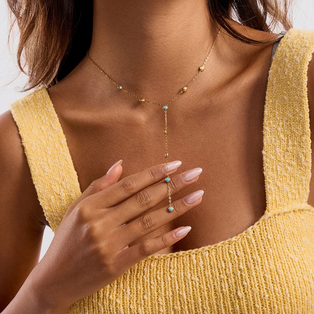 Turquoise Y Necklace 