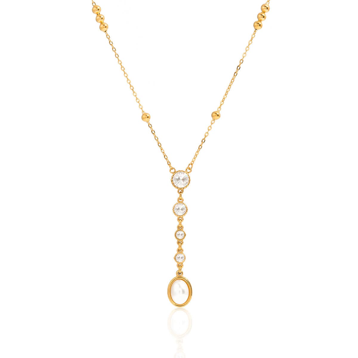 Pearl Drop Y Necklace 