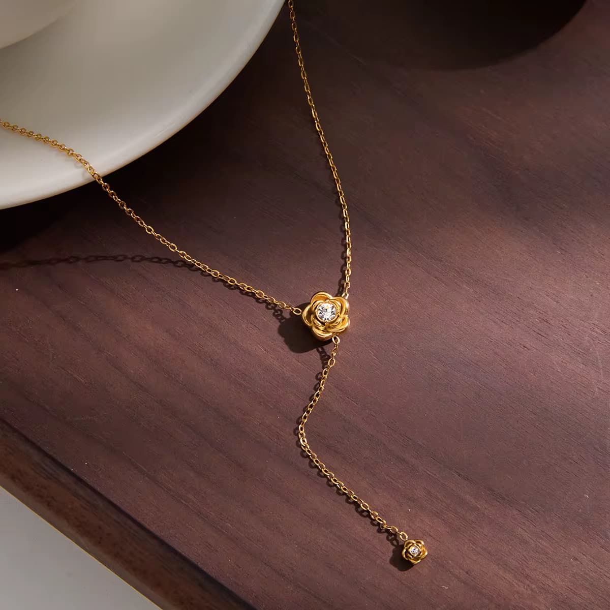 Floral Lariat Necklace