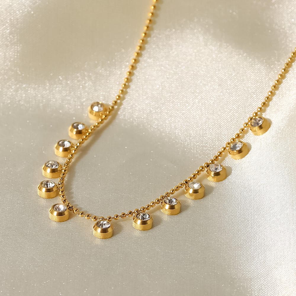 Dainty Zircon Station Necklace