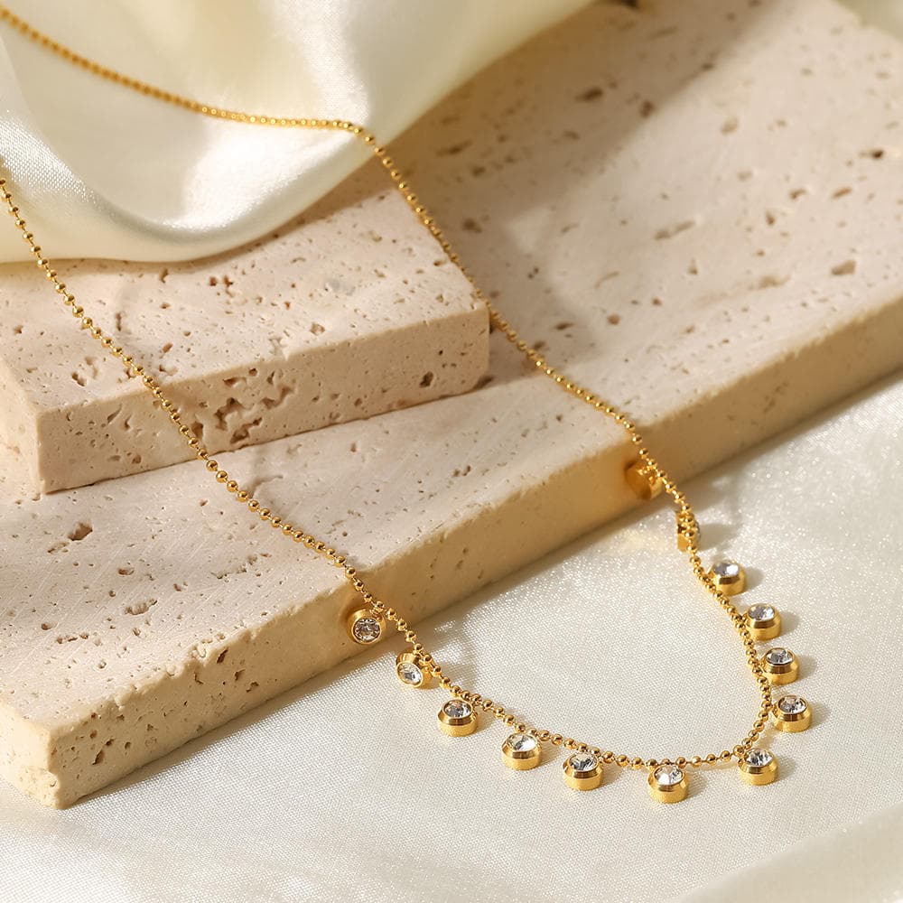 Dainty Zircon Station Necklace