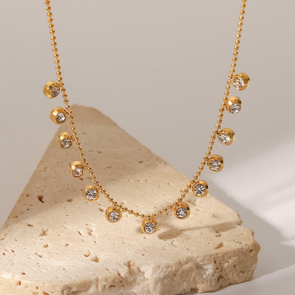 Dainty Zircon Station Necklace