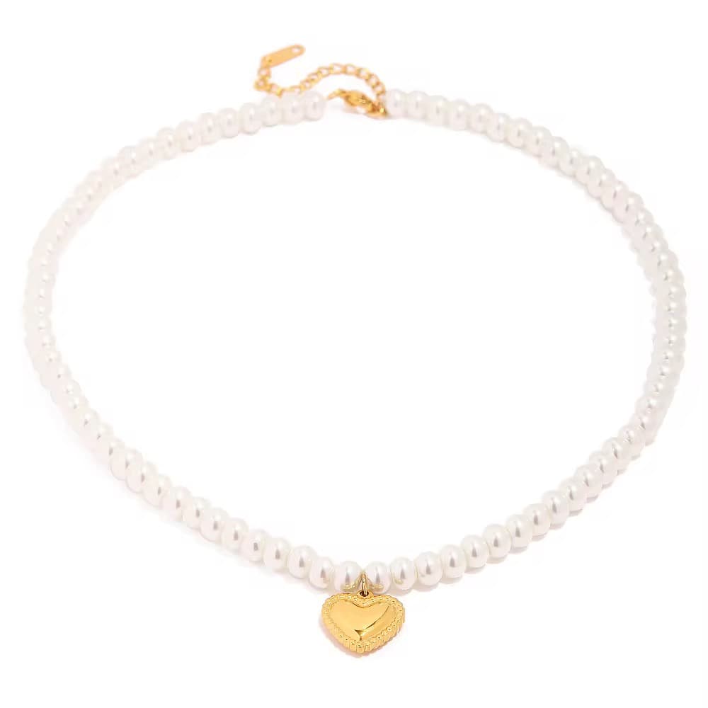 Heart Pearl Necklace 