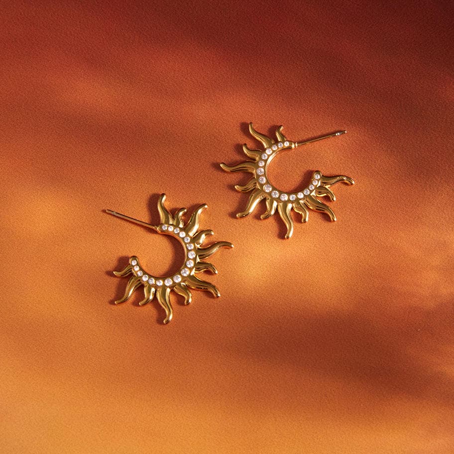 Celestial Sun Stud Earrings 