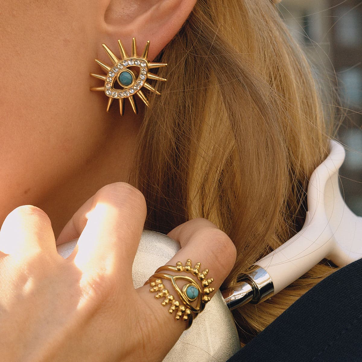Evil Eye Stud Earrings 