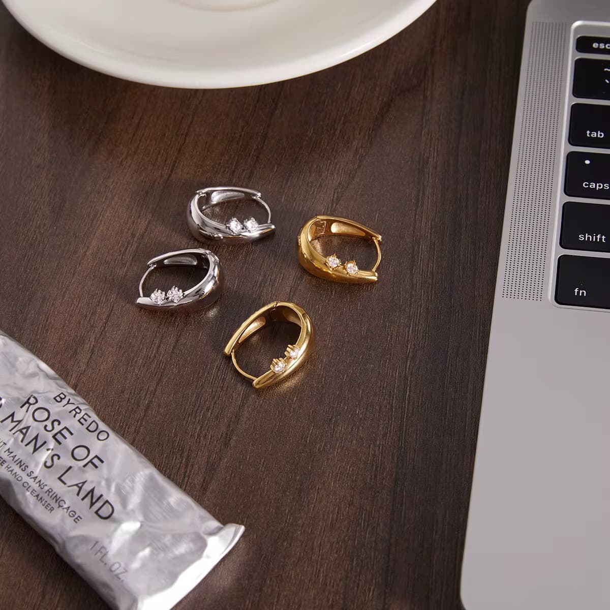 Modern Zircon Hoop Earrings