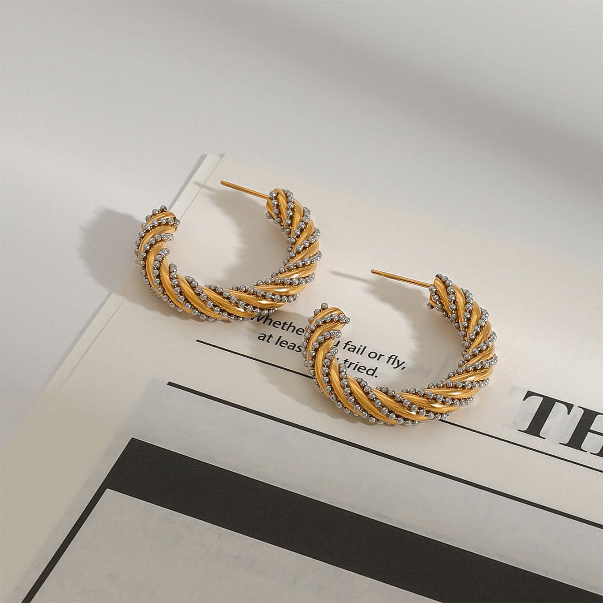Two Tone Twisted Earrings