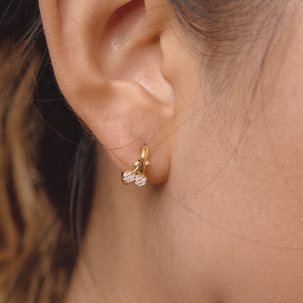 Cherry Hoop Earrings
