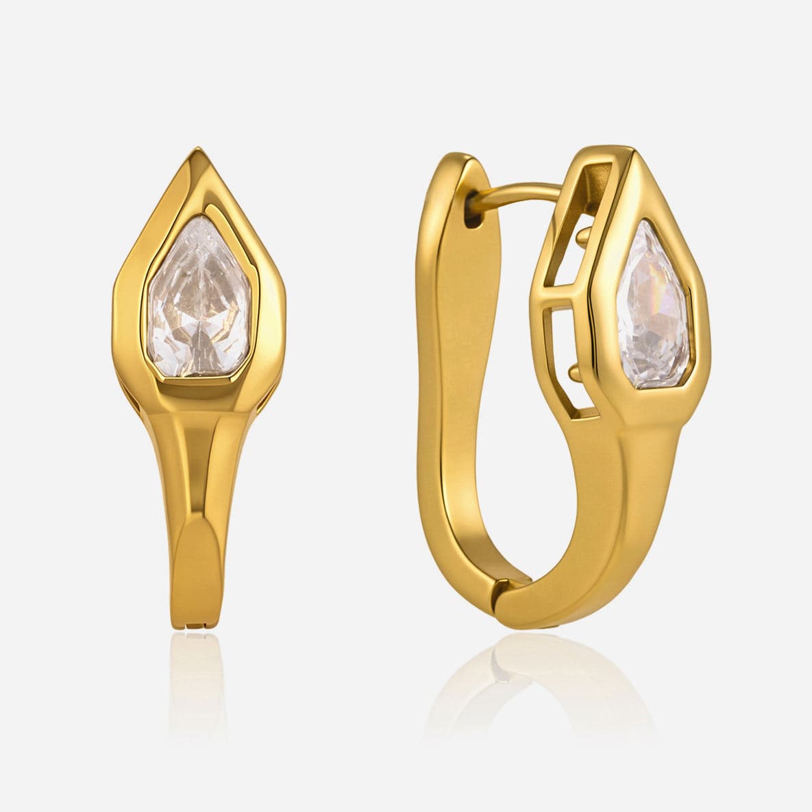 Snake Head Zircon Hoop Earrings