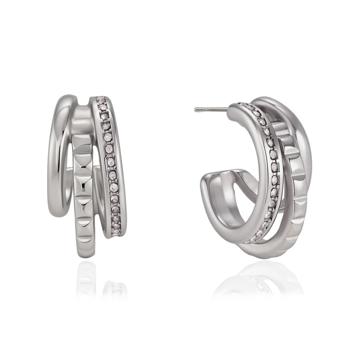 Double Hoop Zircon Earrings
