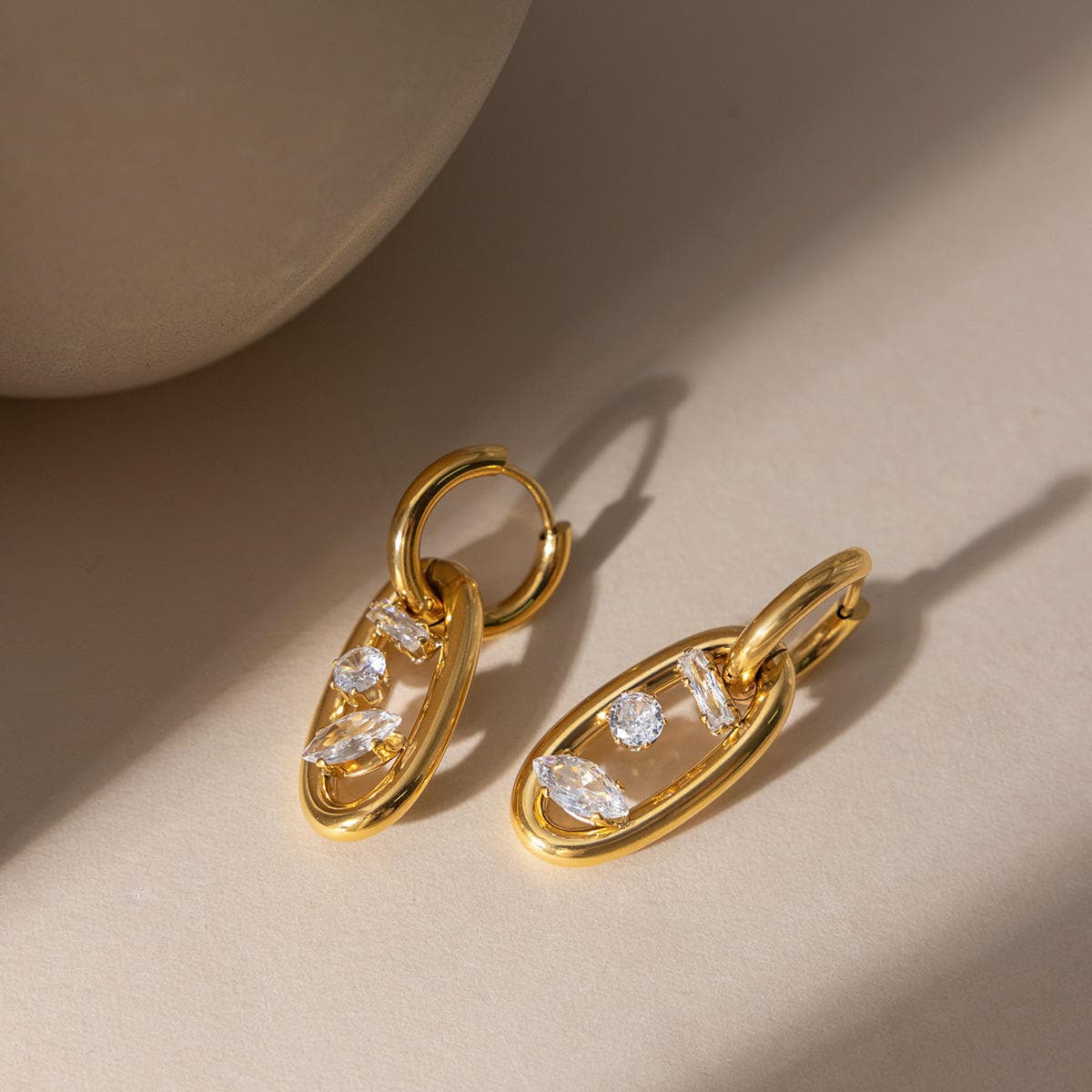 Crystal Link Hoop Earrings