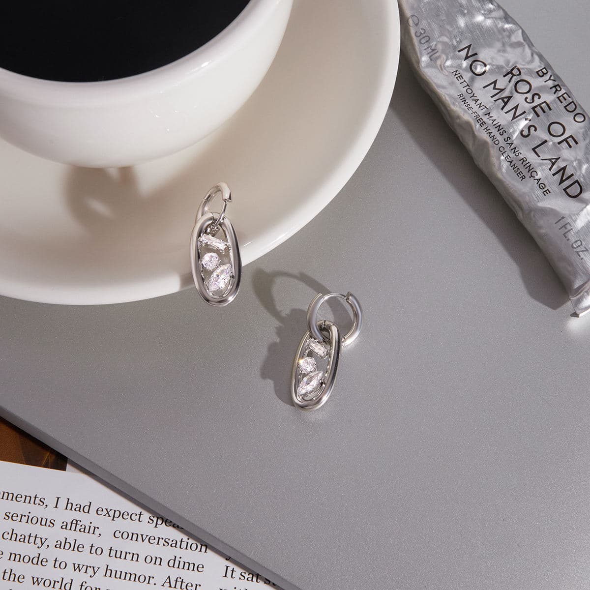 Crystal Link Hoop Earrings