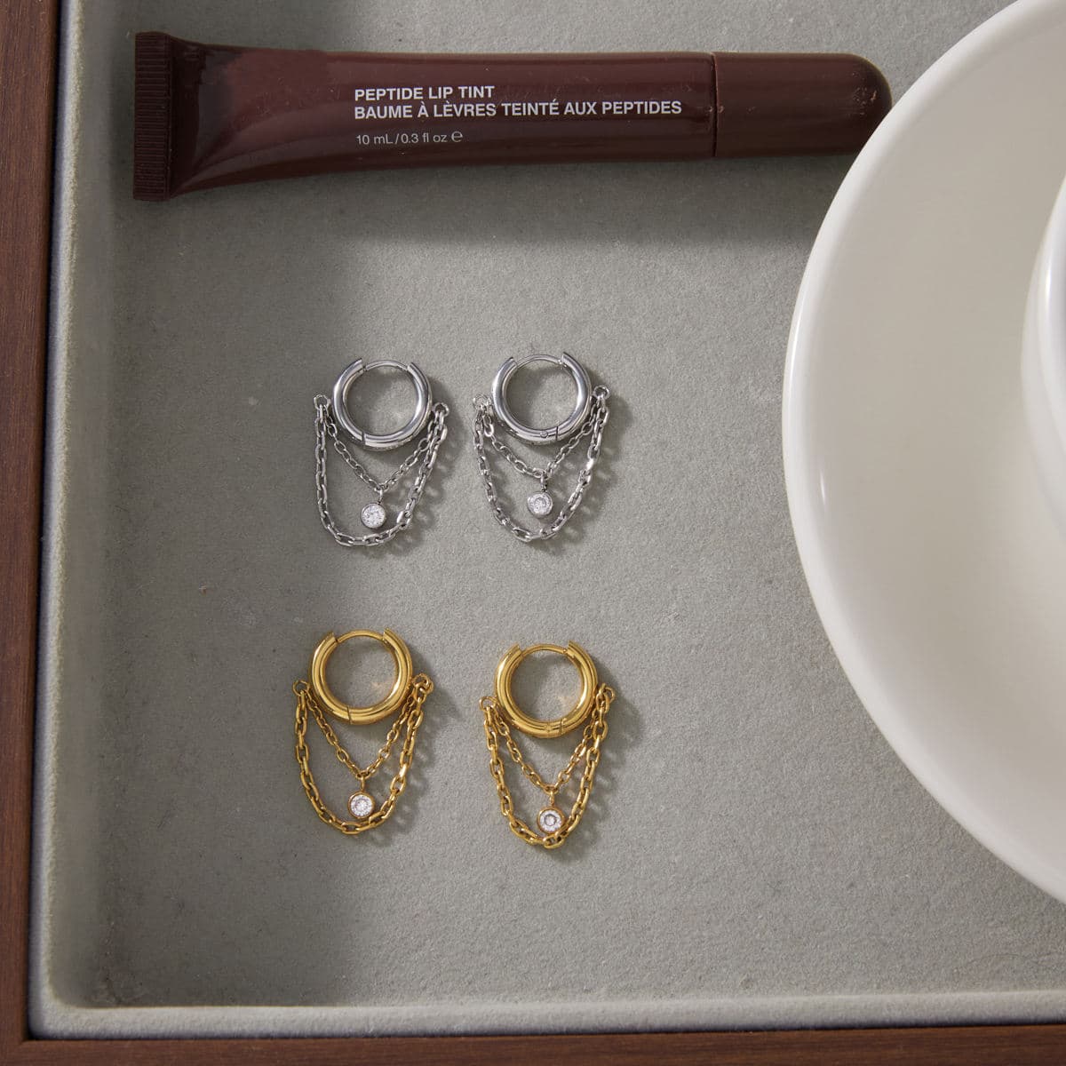 Layered Chain Hoop Earrings